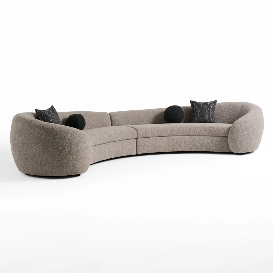 Kilmer Curved Fabric Sectional Sofa