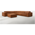 Jagger Leather Modular Corner Couch with Ottoman